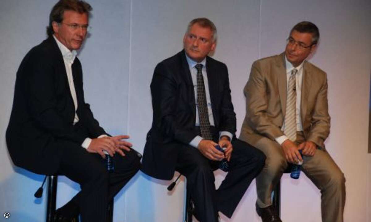 Die Channel-Elefanten-Runde wurde ins Kreuzverhör genommen: Milo Schachner (Cisco), David Cornick (IBM) und Pierre Jover (HP), v.l.n.r. © CRN