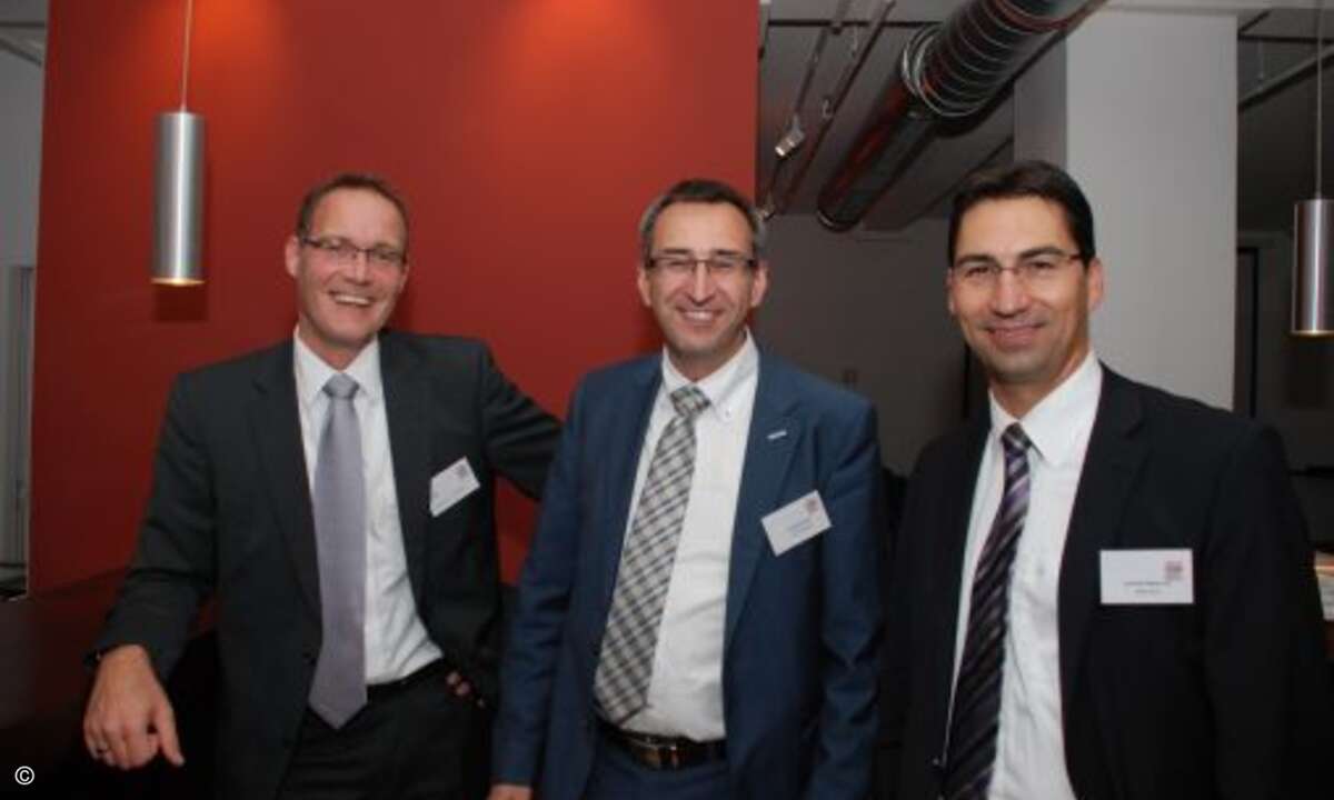 Matthias Bese (COS), Volker Mitlacher (Systeam) und Steffen Buck (Deutsche Messe AG)