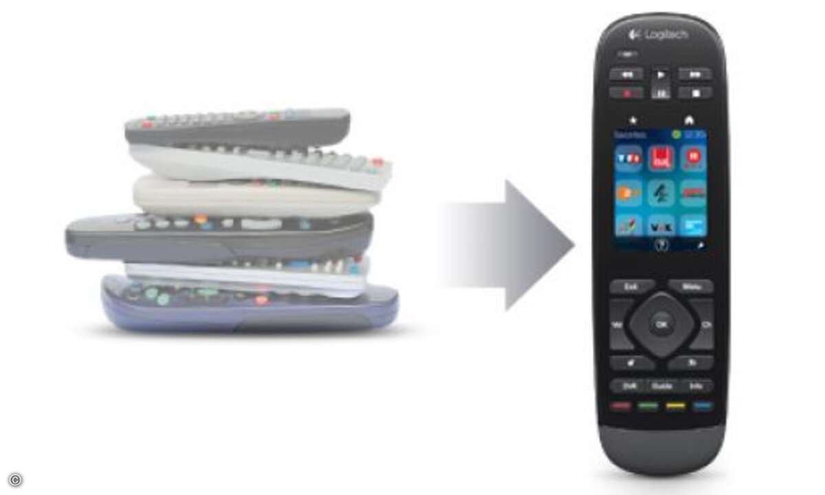 Die Logitech Harmony Touch ersetzt bis zu 15 Geräte. © Logitech