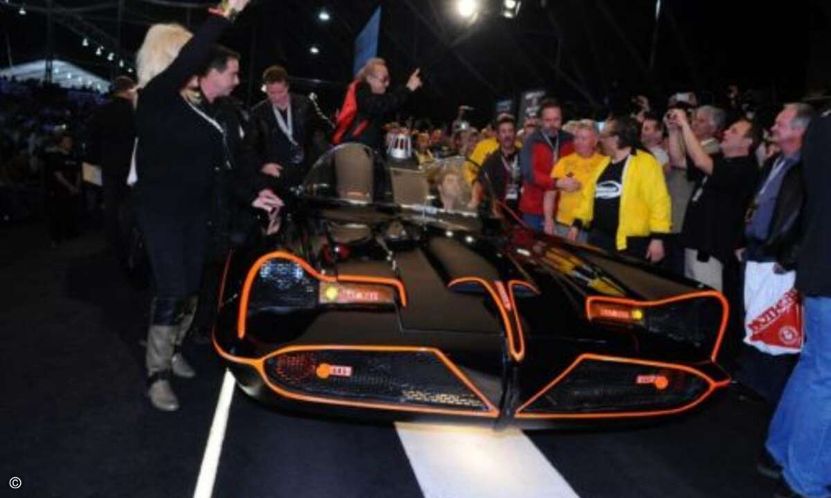 Das Batmobil ist im Prinzip ein leicht modifizierter Ford Lincoln Futura von 1955. (Bild: Barrett-Jackson)