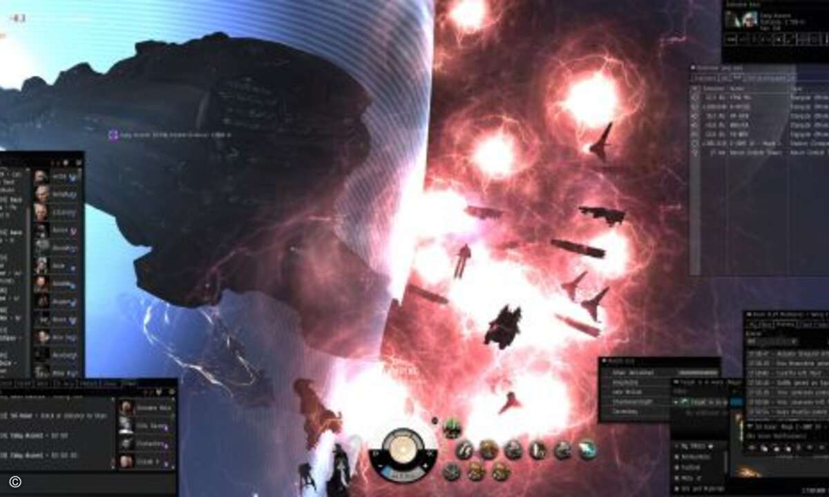 Der titan kann ganze Flotten sekundenschnell an andere Orte teleportieren. (Bild: CRN Screenshot/CCP)