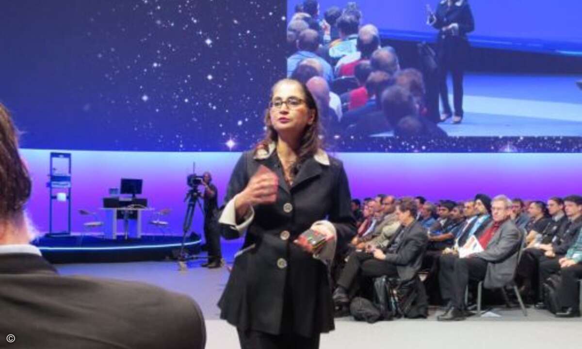 Padmasree Warrior, CSO und CTO bei Cisco, erläuterte die Visionen von Cisco und ...