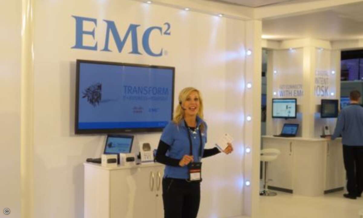 Bei EMC vorbeizuschauen konnte sich auszahlen: Stündlich wurde Apples TV Box verlost