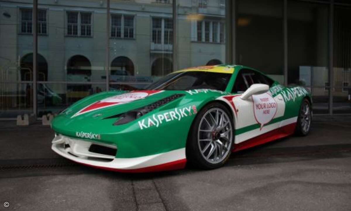 Schicker Flitzer mit Kaspersky-Logo in Salzburg