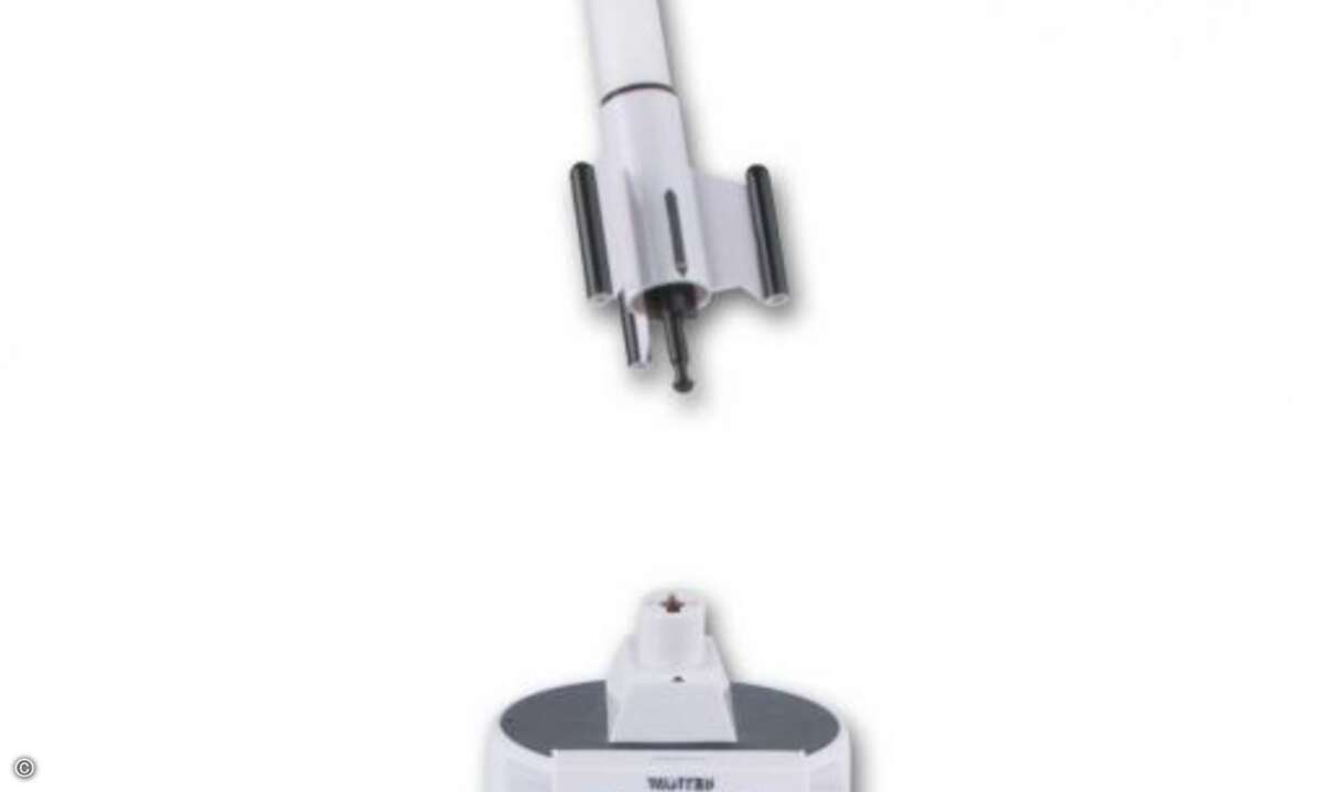 Wecker mit eingebauter Rakete (Bild: www.radbag.de).