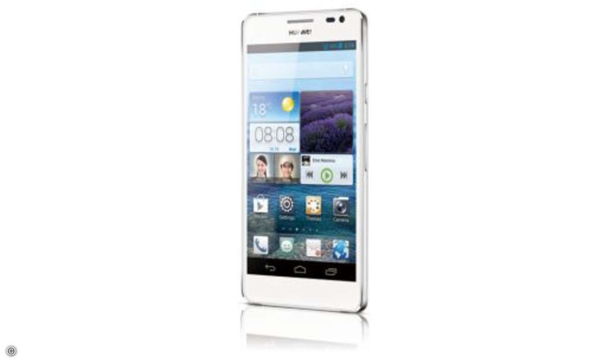 Huawei Ascend D2: Das Huawei Ascend D2 bietet ein 5-Zoll-Display mit HD-Auflösung, Quad-Core-Prozessor, 13-Megapixel-Kamera und Android 4.1. Marktstart und Preis sind noch offen. (Bild: Huawei)