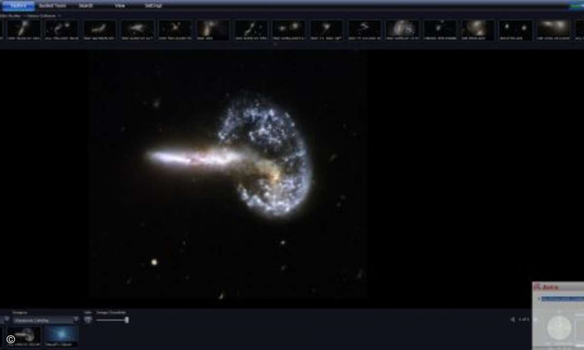 Weiter geht es mit zwei kollidierenden Galaxien.