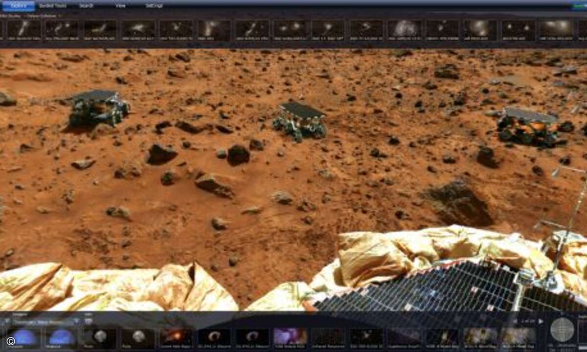 Besonders spannend sind auch die hochauflösenden Bilder der Mars-Missionen (hier Pathfinder)