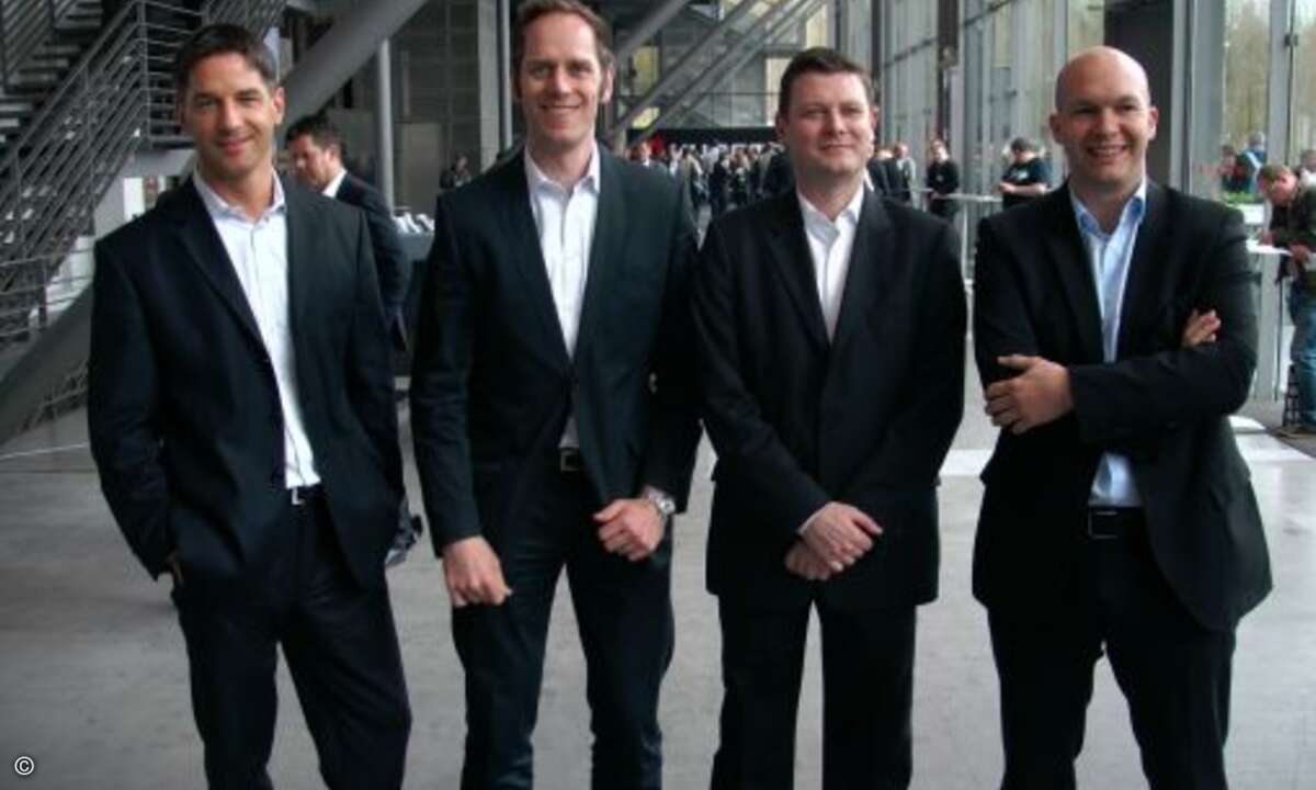 Das neue Geschäftsführerquartett war zum ersten Mal CTV-Gastgeber: Heino Deubner, Matthias Lorz, Reiner Schwitzki und Stefan Klinglmair (Bild: CRN)
