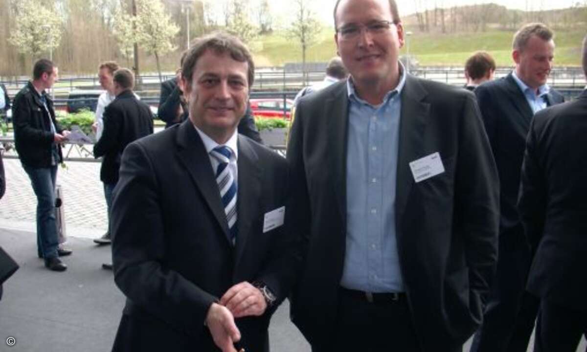 Distributionskollegen vor Ort: Karl Hoffmeyer (Prianto) und Christoph Runge (API) (Bild: CRN)