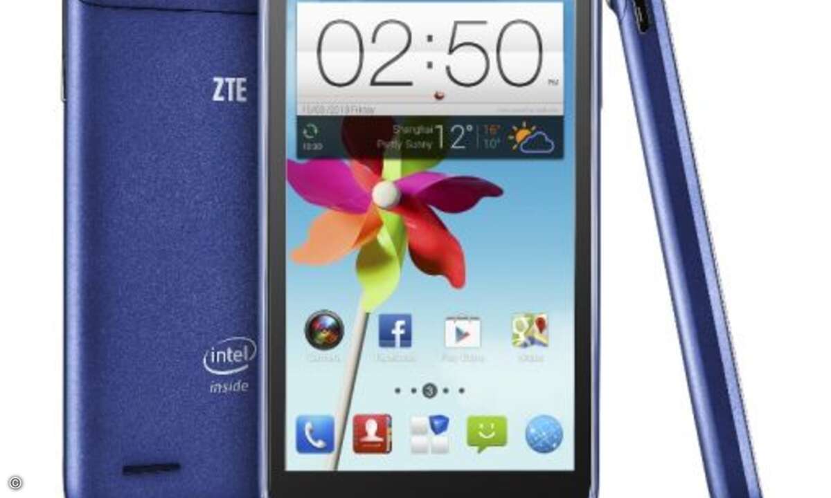 ZTE Grand X2 In
Prozessor: Atom Z2580 / 2 GHz Dual-Core
Display: 4,5 Zoll / 1280×720 Pixel
LTE: Nein
OS: Android Jelly Bean
Preis: Noch nicht bekannt / VÖ: Q3 2013
(Foto: ZTE)