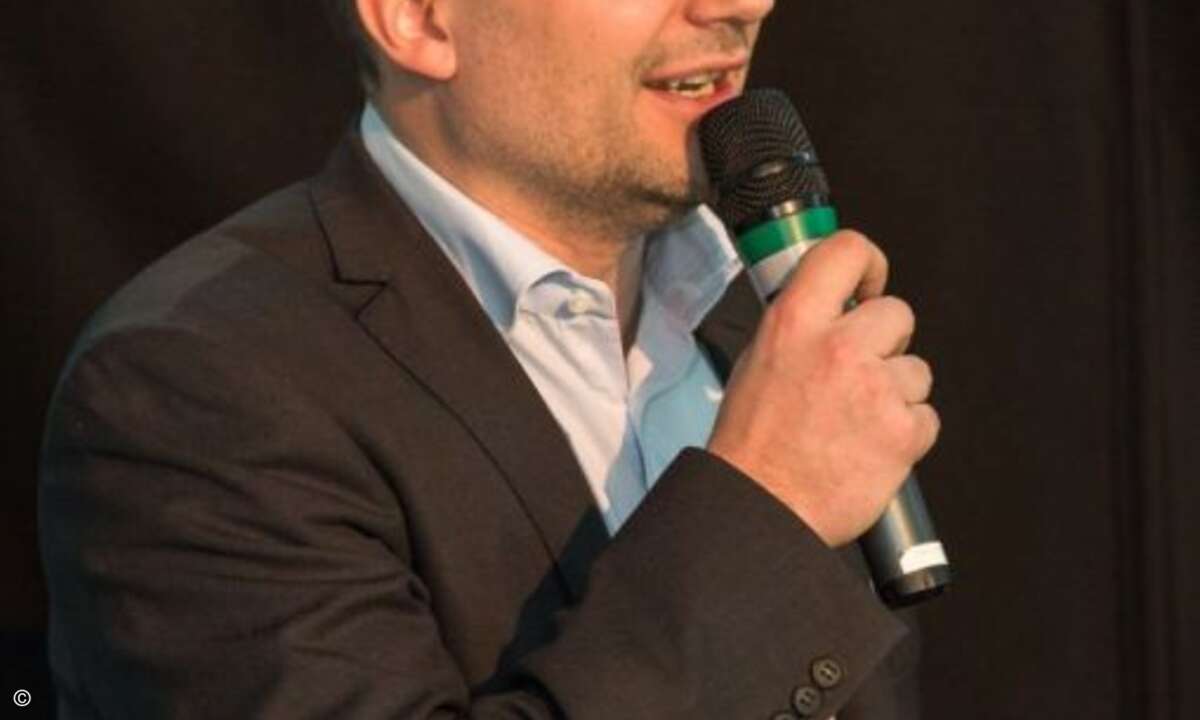 Samu Konttinen, Chief Marketing Officer von F-Secure, ist extra aus Finnland zur Party nach München gereist