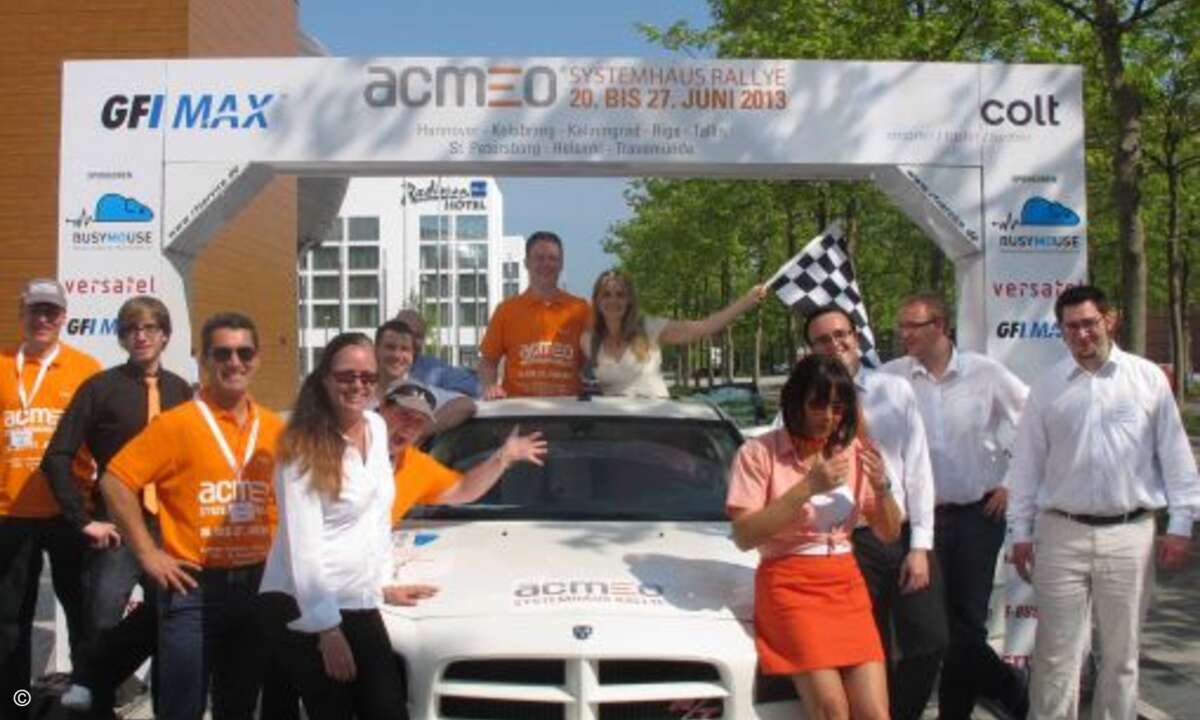 Die erste Acmeo-Systemhaus-Rally startete bei hochsommerlichen Temperaturen in Hannover (Bild: CRN)