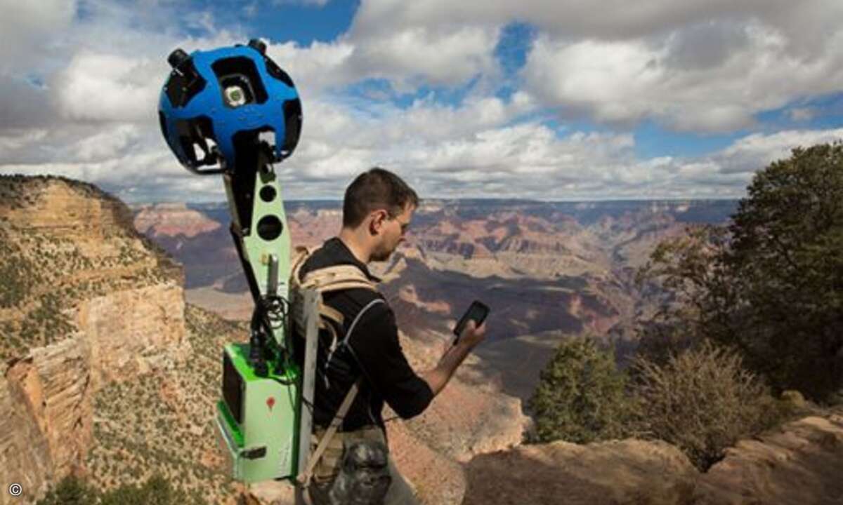 Der Google-Trekker für Street View-Aufnahmen wiegt rund 18 Kilo und verfügt über 15 Kameras. (Foto: Google)