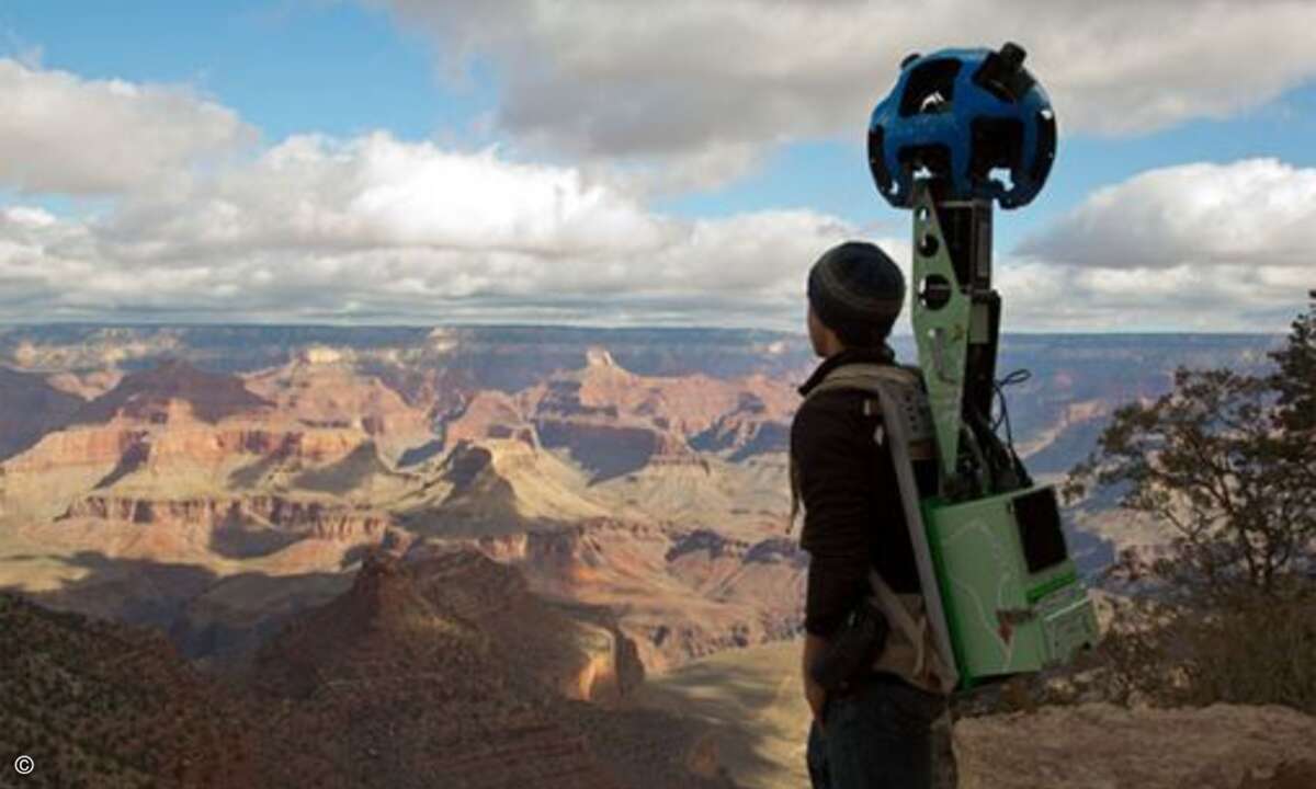 Der Google-Trekker für Street View-Aufnahmen wiegt rund 18 Kilo und verfügt über 15 Kameras. (Foto: Google)