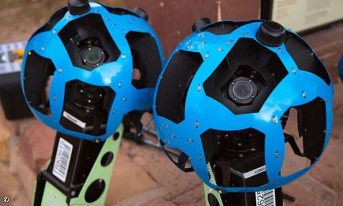 Der Google-Trekker für Street View-Aufnahmen wiegt rund 18 Kilo und verfügt über 15 Kameras. (Foto: Google)