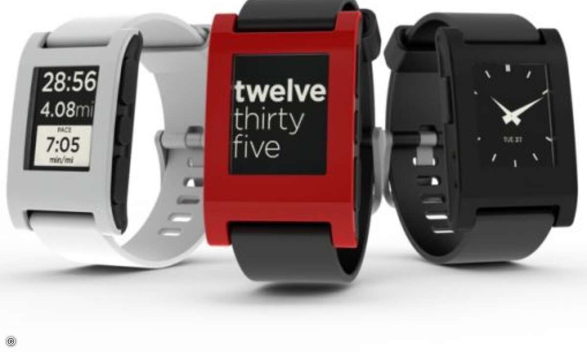 Eine der ersten Smartwatches und auch schon auf dem Markt: »Pepple« Watch (Foto: Pebble)