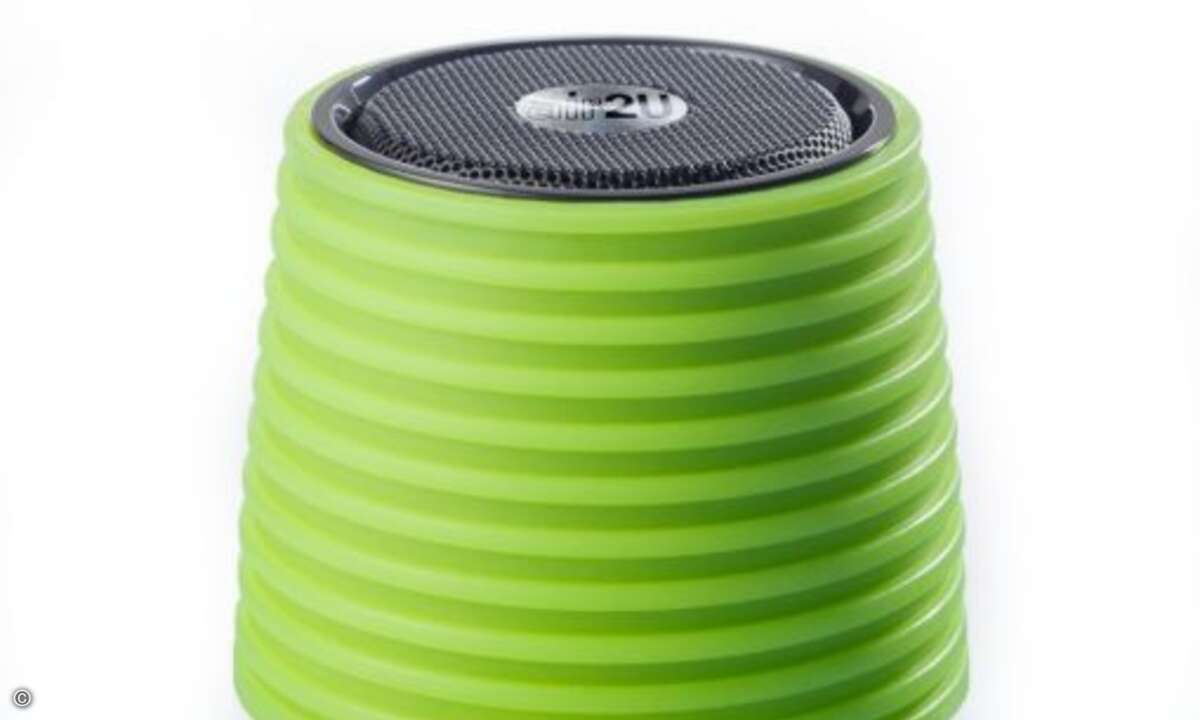Aiptek »air2U Music Speaker E12« im abwaschbaren Gummimantel(Bild: Aiptek)