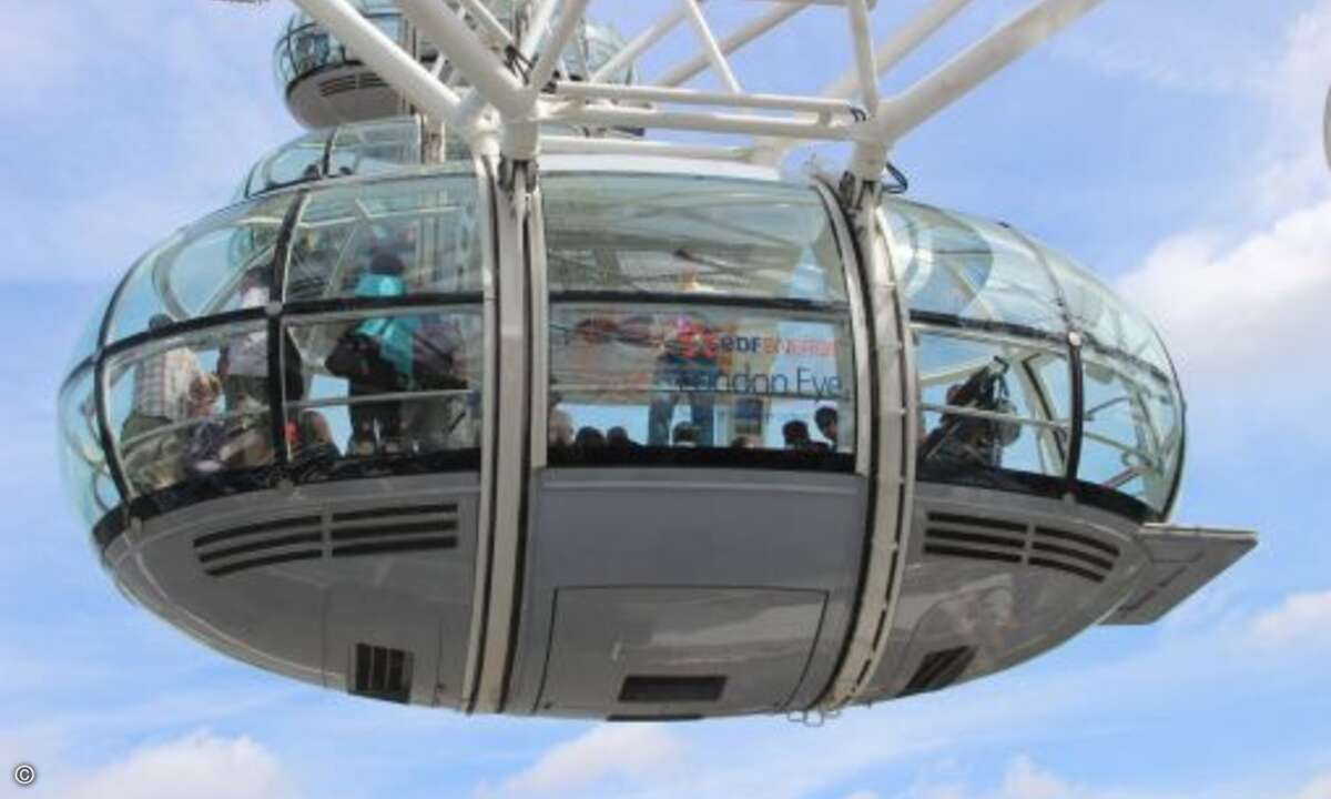 Auf dem Sightseeing-Programm stand auch eine Fahrt mit dem London Eye-Karusell (Bild: S&K)