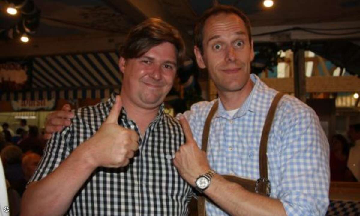 Auch CRN war vor Ort: Samba Schulte und Matthias Lorz, Also-Geschäftsführer Service (rechts) (Bild: CRN)