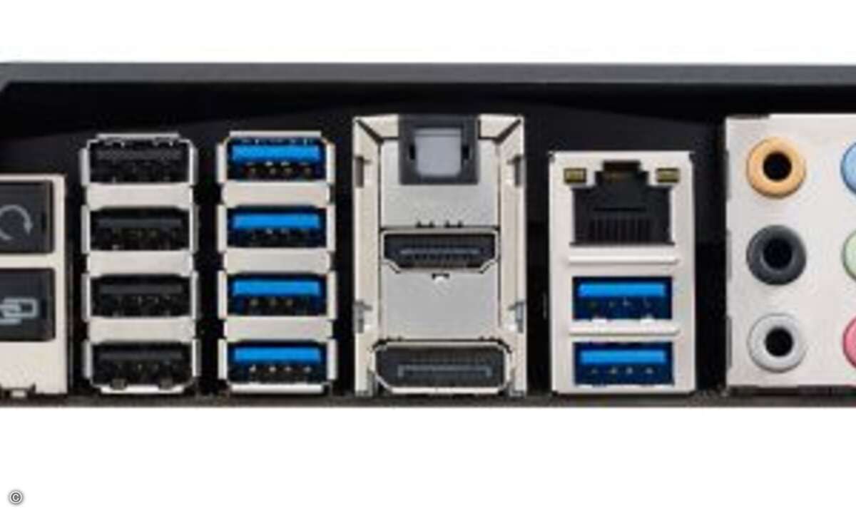 Das Mainboard verfügt über vielfältige Anschlussmöglichkeiten (Foto: Asus)