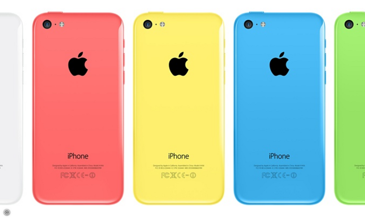 Bunte Kunststoffschale: das iPhone 5c ... (Foto: Apple)