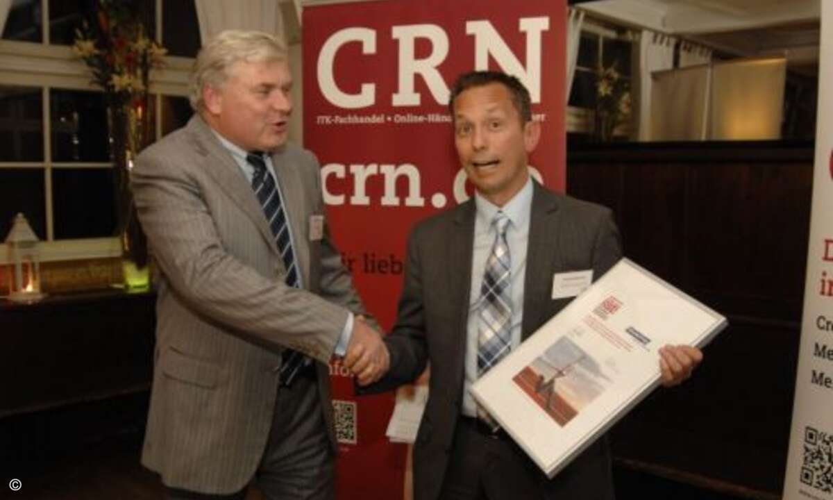 CRN-Chefredakteur Martin Fryba und Bluechip-Manager Frank Kwasnitza (Bild: CRN)