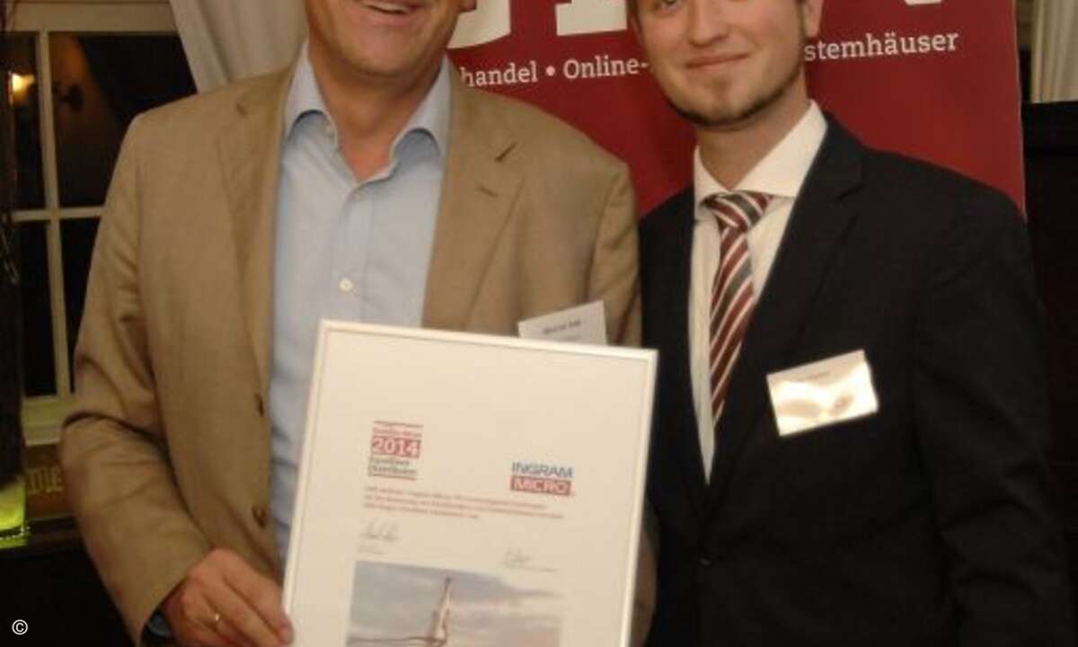 Platz 12: Ingram Micro (Note 2,03)
Ingram Micro-Chef Marcus Adä (links) mit Peter Tischer (CRN) (Bild: CRN)