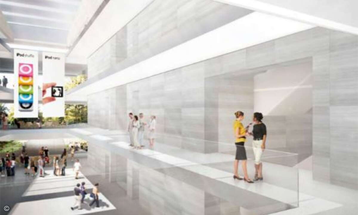 Glas und gerade Linien bestimmen die Architektur (Foto: Cupertino)