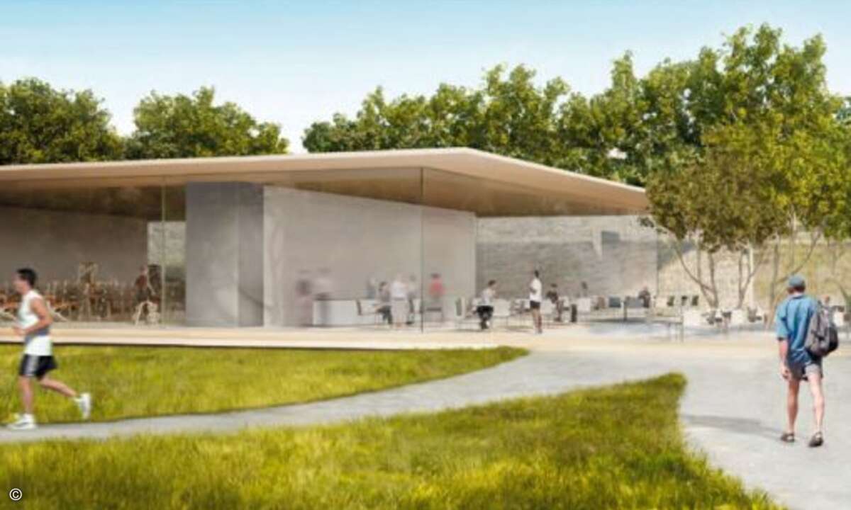 Die Bauten sind von weitläufigen Parkanlagen umgeben (Foto: Cupertino)