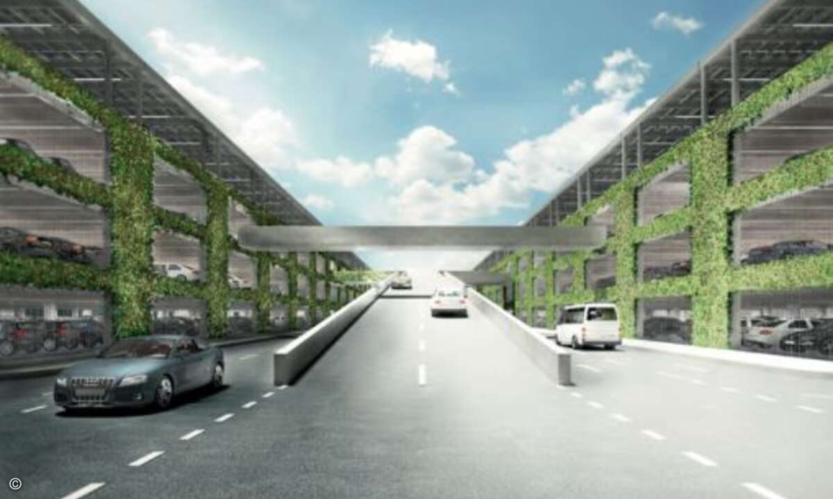 Selbst die Parkhäuser sollen bepflanzt werden (Foto: Cupertino)