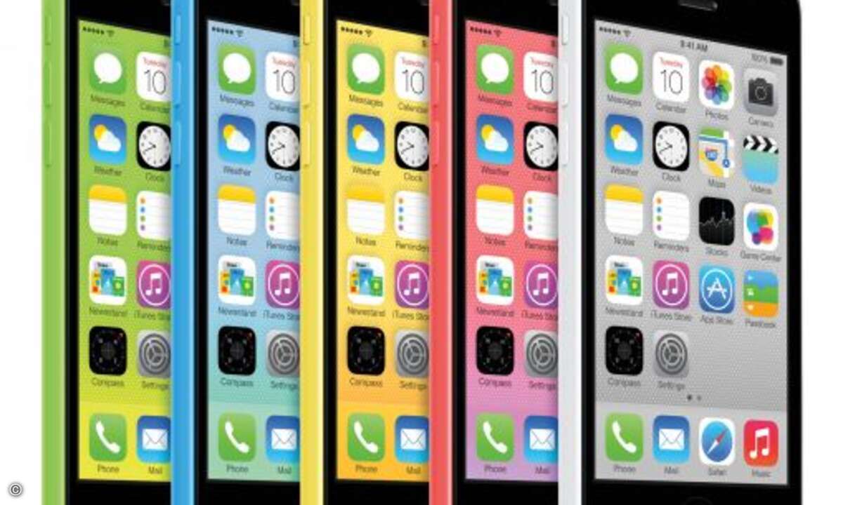 Platz 6: Das nicht ganz so billige Billig-iPhone 5C war auch auf Google nicht so gefragt wie sein größerer Bruder. (Bild: Apple)
