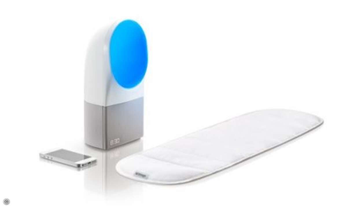 Aura von Withings soll das Schlafen revolutionieren. Das Gerät misst Schlafeinflüsse und reguliert mit Klängen und Licht. (Foto: Withings)