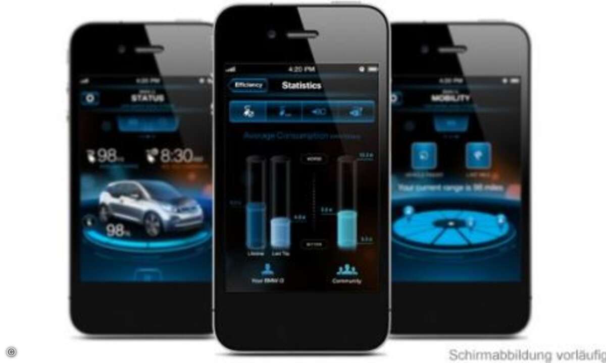 Fahrzeuginformationen auf dem Smartphone und Samsungs Galaxy Gear. Die i Remote-App von BMW macht es möglich. (Foto: BMW)