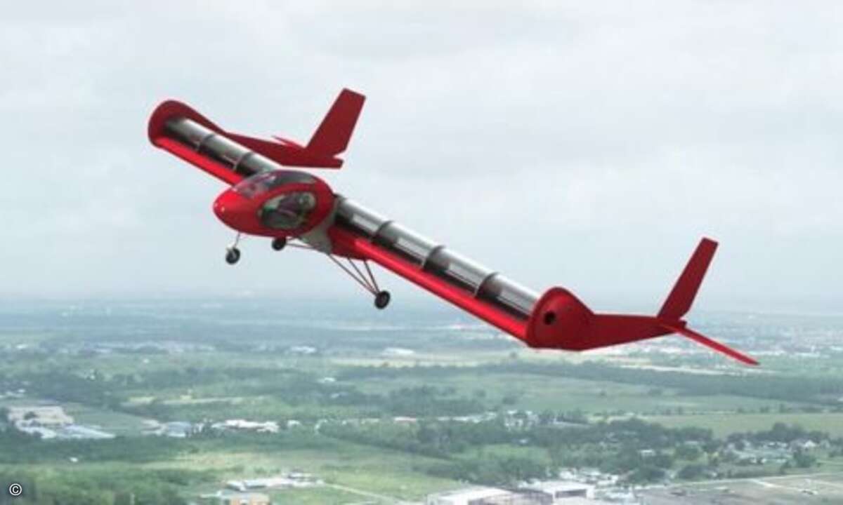 Auf den Flügeln befindet sich ein Radialrotor, der Luft unter die Flügel schaufelt, um für Auftrieb und Vortrieb zu sorgen. (Bild: Adrian Mann - FanWing Ltd.)