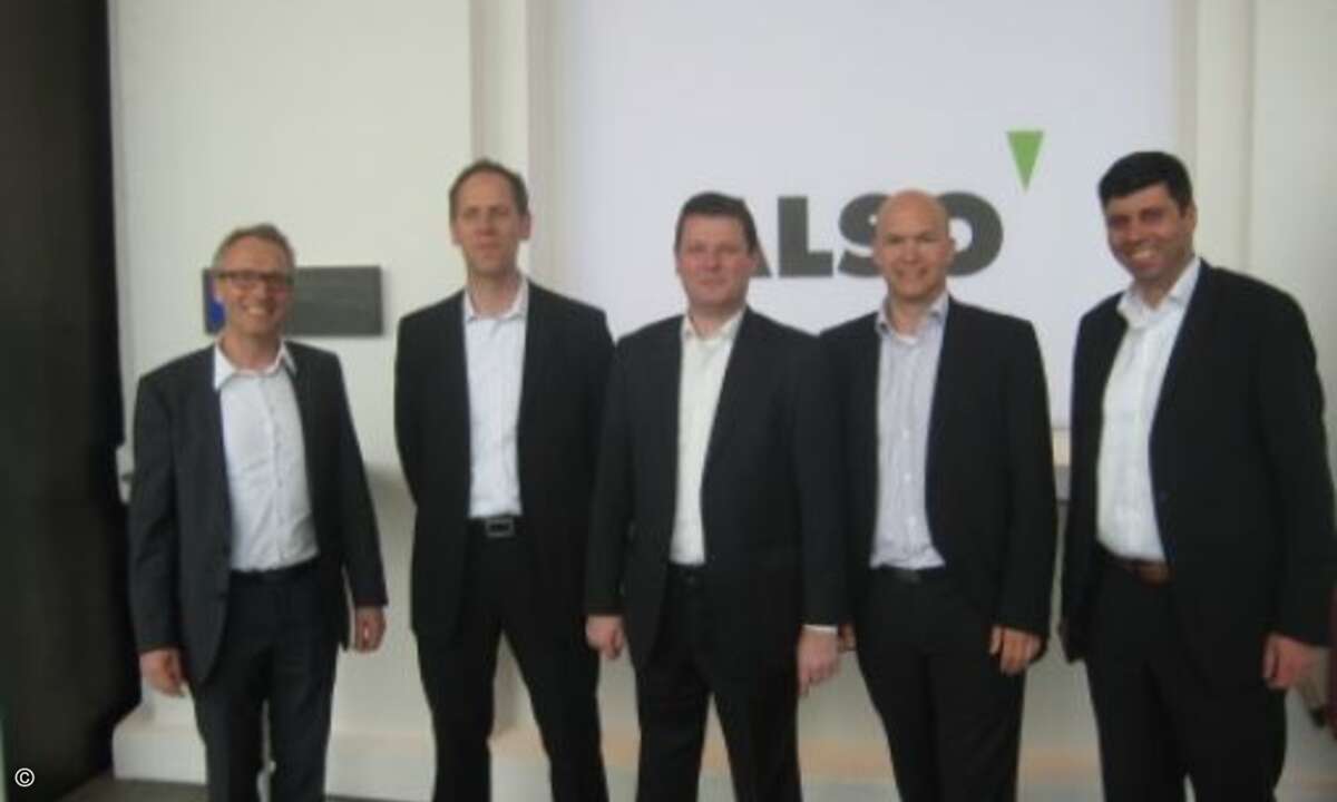 Das Also-Management: Ralf Martin Ester, Matthias Lorz, Reiner Schwitzki, Stefan Klinglmair und Sascha Viro (Bild: CRN)