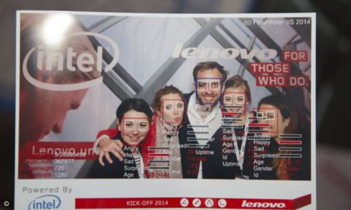 Fröhliche Partner – denn lachende Gesichter wurden von der Gesichtserkennung jünger geschätzt (Foto: Christian Kampschroer)