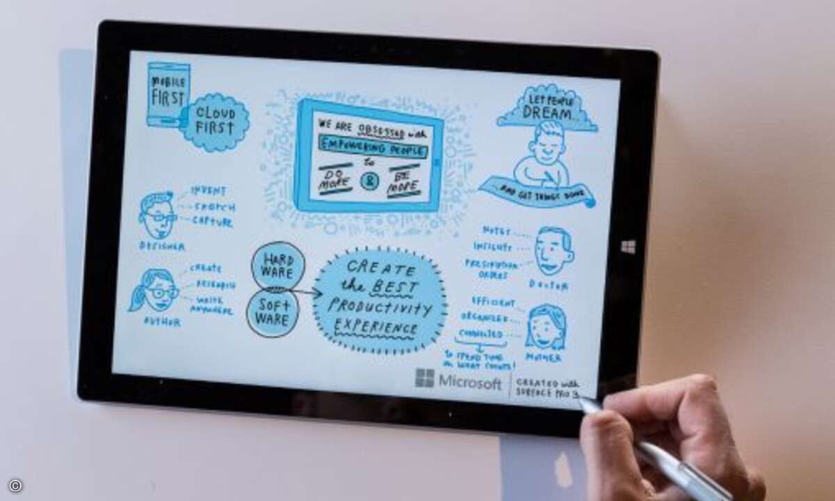 Neben einer Zusammenarbeit mit Adobe sorgt dafür auch ein neuer Eingabestift. (Bild: Microsoft)