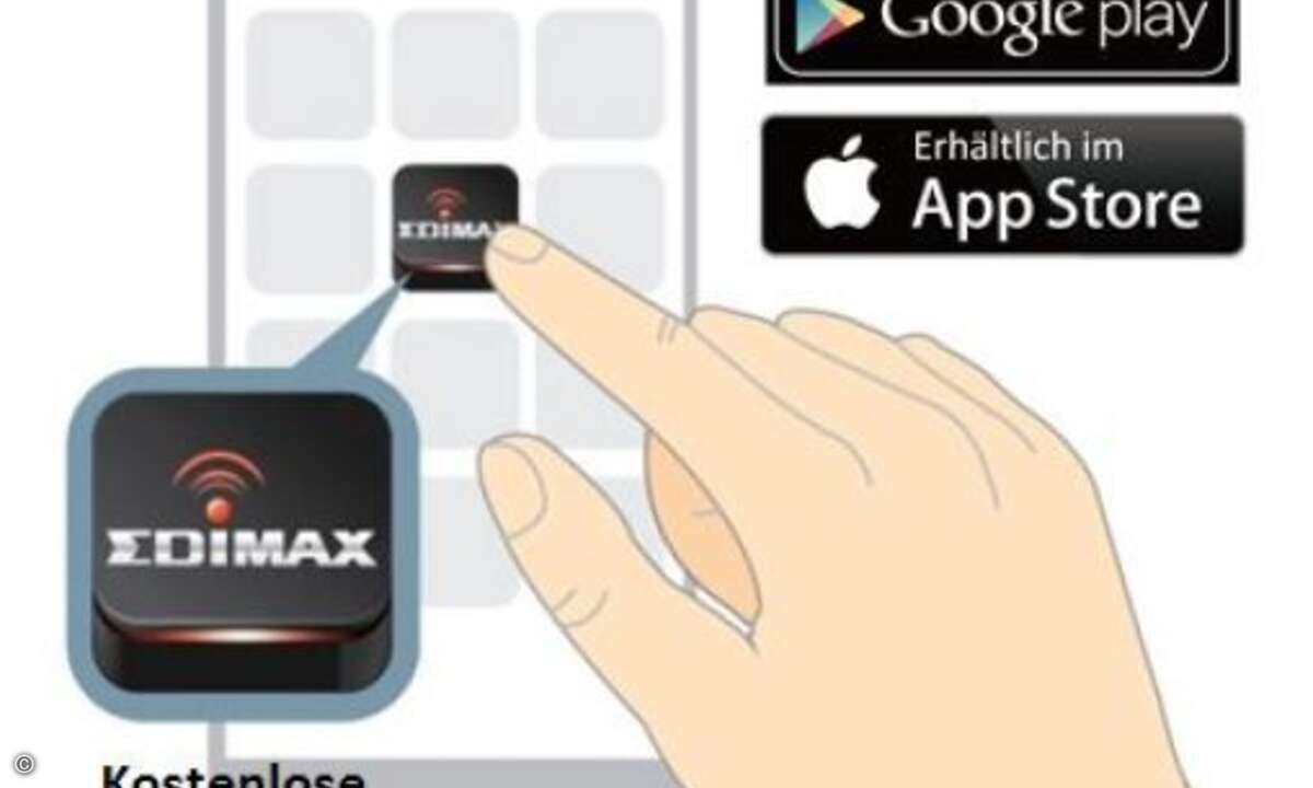 Mit der App kann der Extender bequem ferngesteuert werden. (Bild: Edimax)