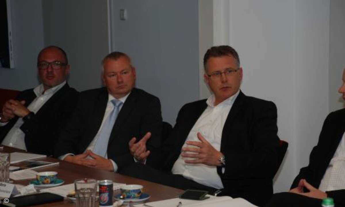 Frank Müller, Cloud World, (von links), Stefan Wahlscheidt (Also) und Klaus Berle, HP. (Foto: CRN)