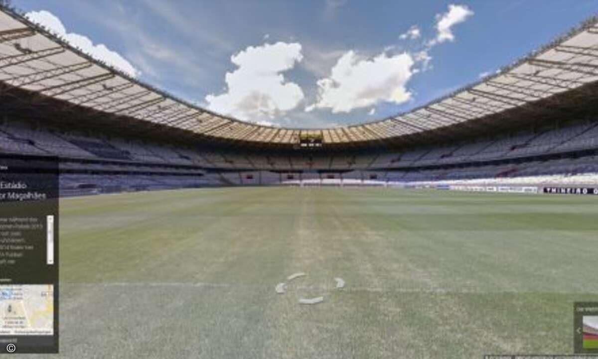 Der Weg zum anderen Tor scheint weit im Mineirão (Estádio Governador Magalhães Pinto).
Dieses Stadion war während des FIFA Konföderationen-Pokals 2013 Austragungsort von zwei Gruppenspielen und einem Halbfinalspiel. 2014 finden hier während der FIF