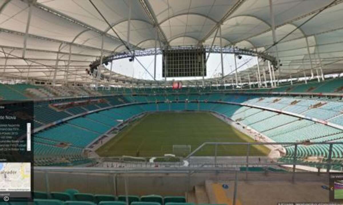 Der Hexenkessel Arena Fonte Nova.
Das 55.000 Personen fassende Stadion war während des FIFA Konföderationen-Pokals 2013 Austragungsort von zwei Gruppenspielen und des Spiels um Platz drei. Während der FIFA Fußball-Weltmeisterschaft 2014 finden hier