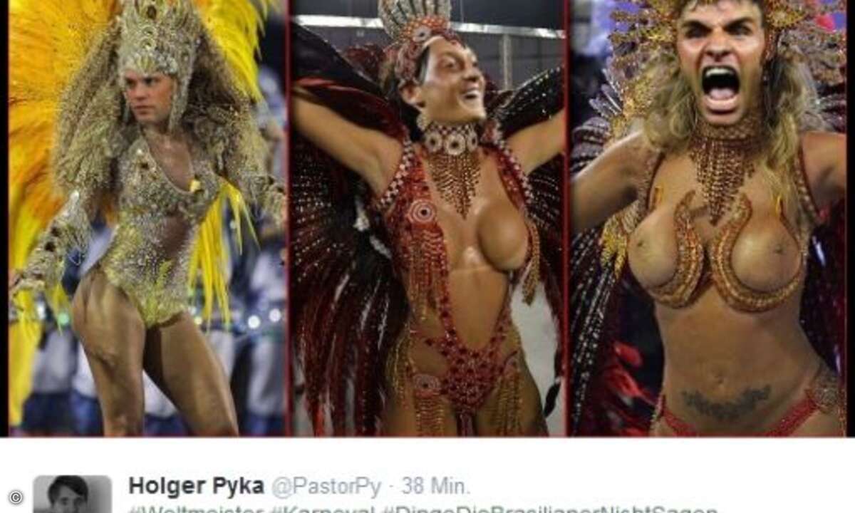Deutsche Nationalspieler erobern den brasilianischen Karneval. (Quelle: Twitter)