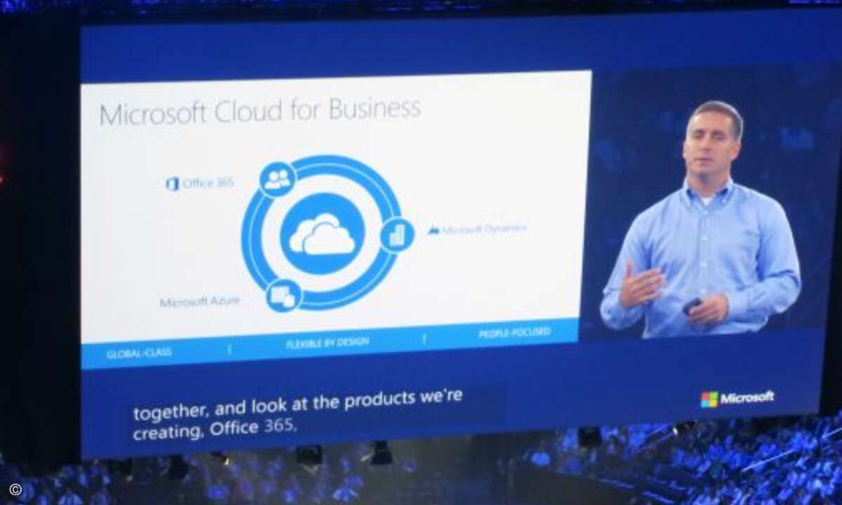 John Case, Corporate Vice President Office Division bei Microsoft, zeigte Geschäftschancen für Partner durch die drei Cloud-Produktlinien seines Unternehmens auf: Azure, Office 365 und Dynamics. (Foto: CRN)