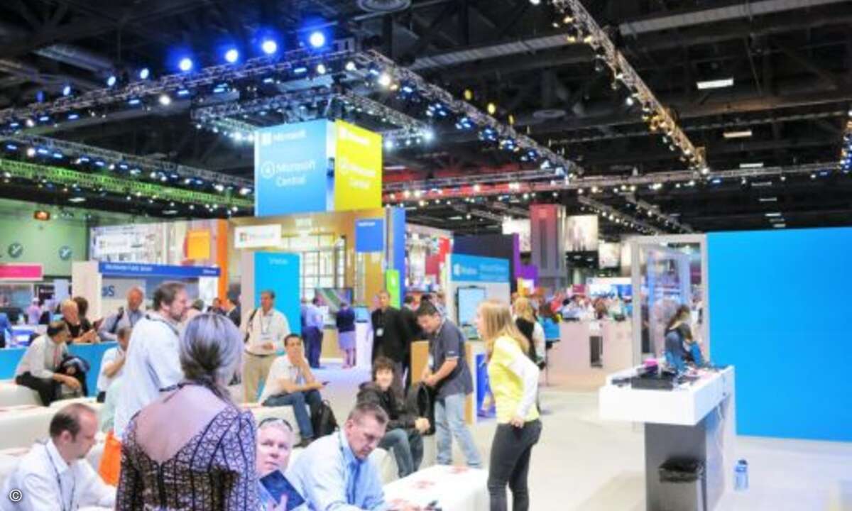 Neben zahlreichen Technologiepartnern war Microsoft im Ausstellungsbereich der WPC auch selbst präsent. (Foto: CRN)
