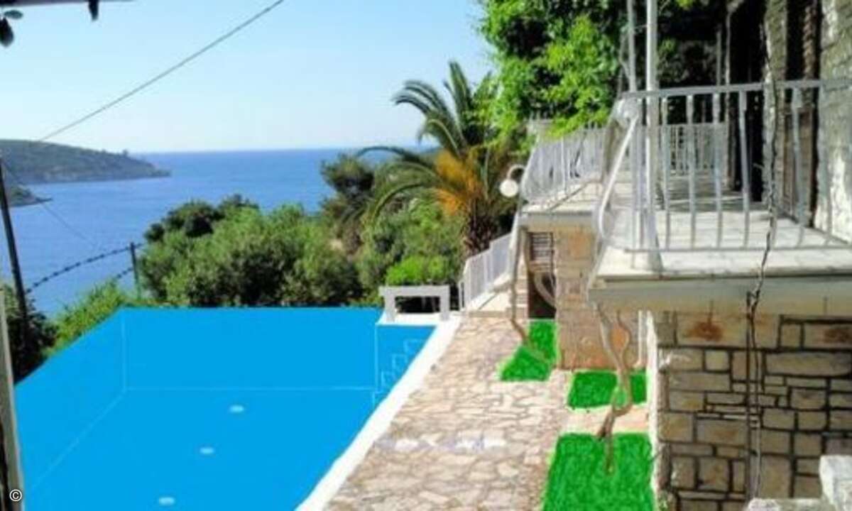 ... und auch darauf achten, dass die Farben der digital eingefügten Rasenflächen schön natürlich aussehn. (Bild: Screenshot, terriblerealestateagentphotos.com)
