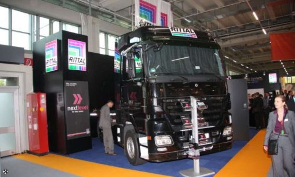 Rittal sorgte mit einem Truck für Aufsehen. (Foto: CRN)