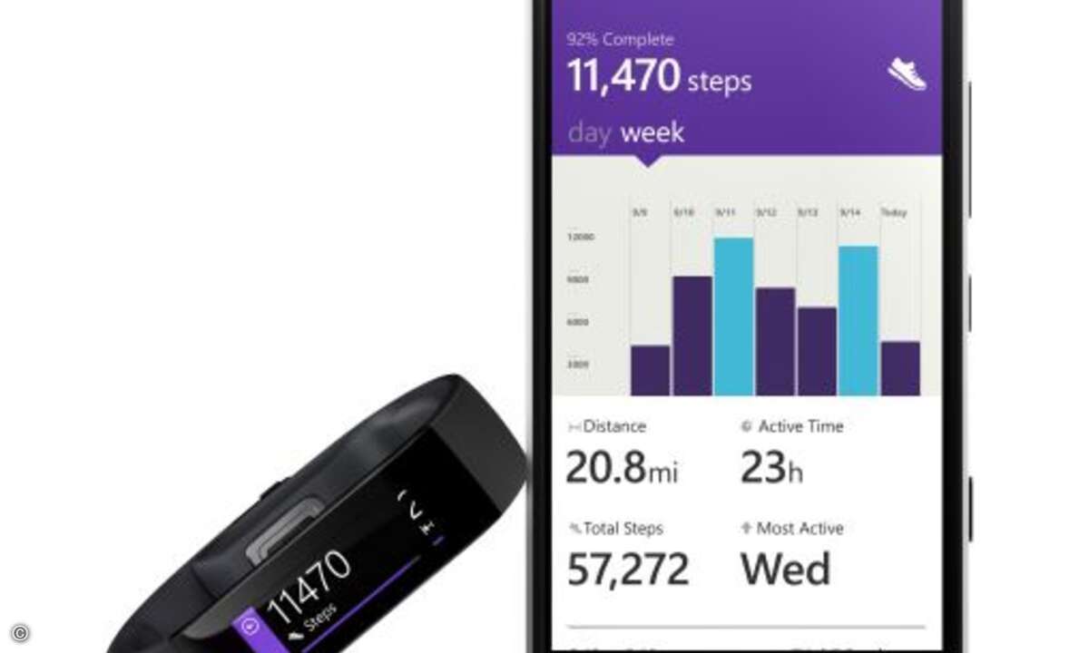 Zu den Funktionen gehört unter anderem ein Schrittzähler (Foto: Microsoft)