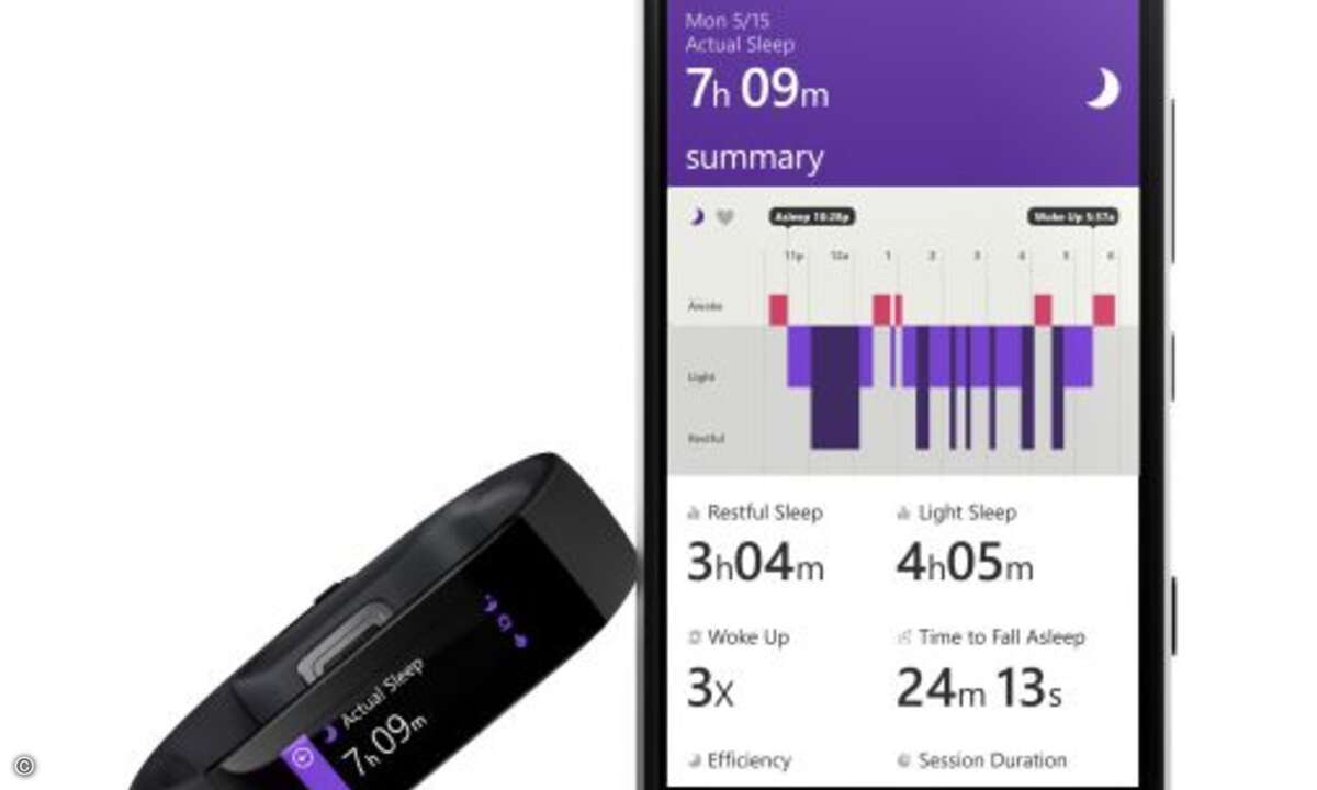Auch der eigene Schlaf kann mit dem Band überwacht werden (Foto: Microsoft)
