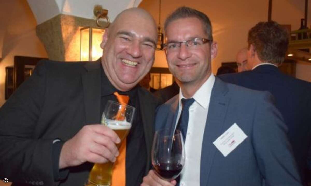 Erfreuen sich bester Laune: Oliver Gorges von Cop-Software (links) und Heiko Lühr (Fujitsu) (Foto: CRN)